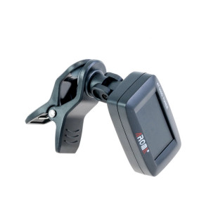 Accordeur pince noir Aroma AT-200D. Mode chromatique pour guitare, basse, ukulélé et violon. Black Negro
