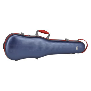 Étui rigide violon Gewa Polycarbonate FUN forme bleu/rouge