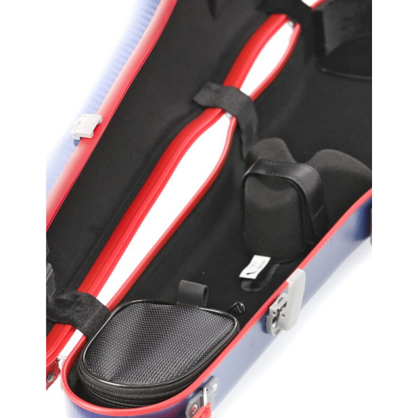 Custodia rigida violino Gewa Policarbonato FUN forma blu/rosso
