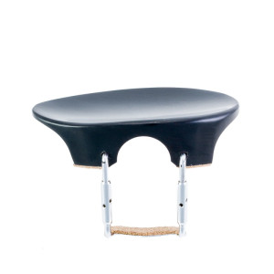 Mentonnière centrale pour violon Flesh-Flat en bois dur ébénisé 4/4