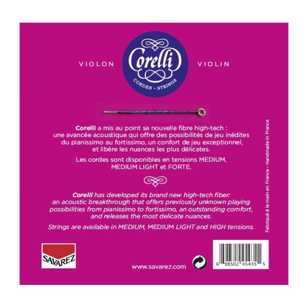 Cuerda violín Corelli Cantiga 901MB 1ª Mi Bola Medium 4/4