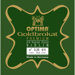 Corde violon Lenzner Goldbrokat Premium 24K Gold 1061 1er Mi Boule 0,26 Medium 4/4