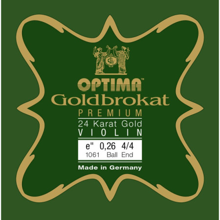 Corde violon Lenzner Goldbrokat Premium 24K Gold 1061 1er Mi Boule 0,26 Medium 4/4