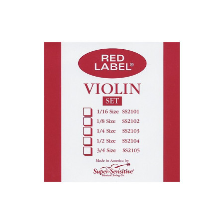 Cuerda violín Super-Sensitive Red Label 3ª Re Medium 1/4 1/4