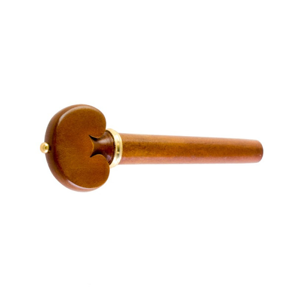Pirolo per violino in legno di bosso modello cuore con perno e collana dorata 4/4 4/4
